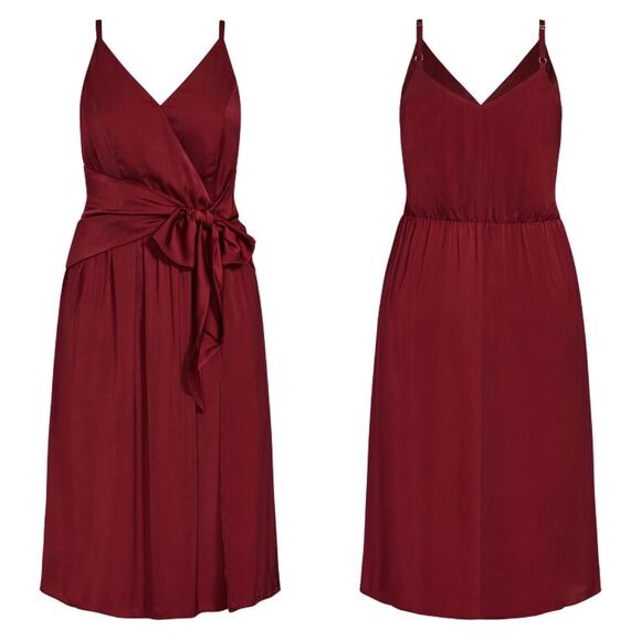 City Chic Pomegranate Red Dreaming Dress Sz.XXL/24 NWT - Picture 4 of 16